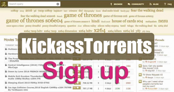 How to sign up for kickass torrents