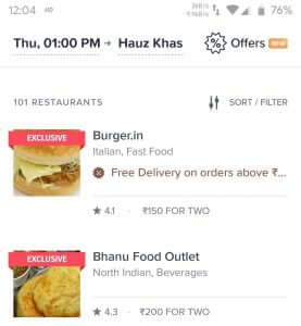 Swiggy Front Page