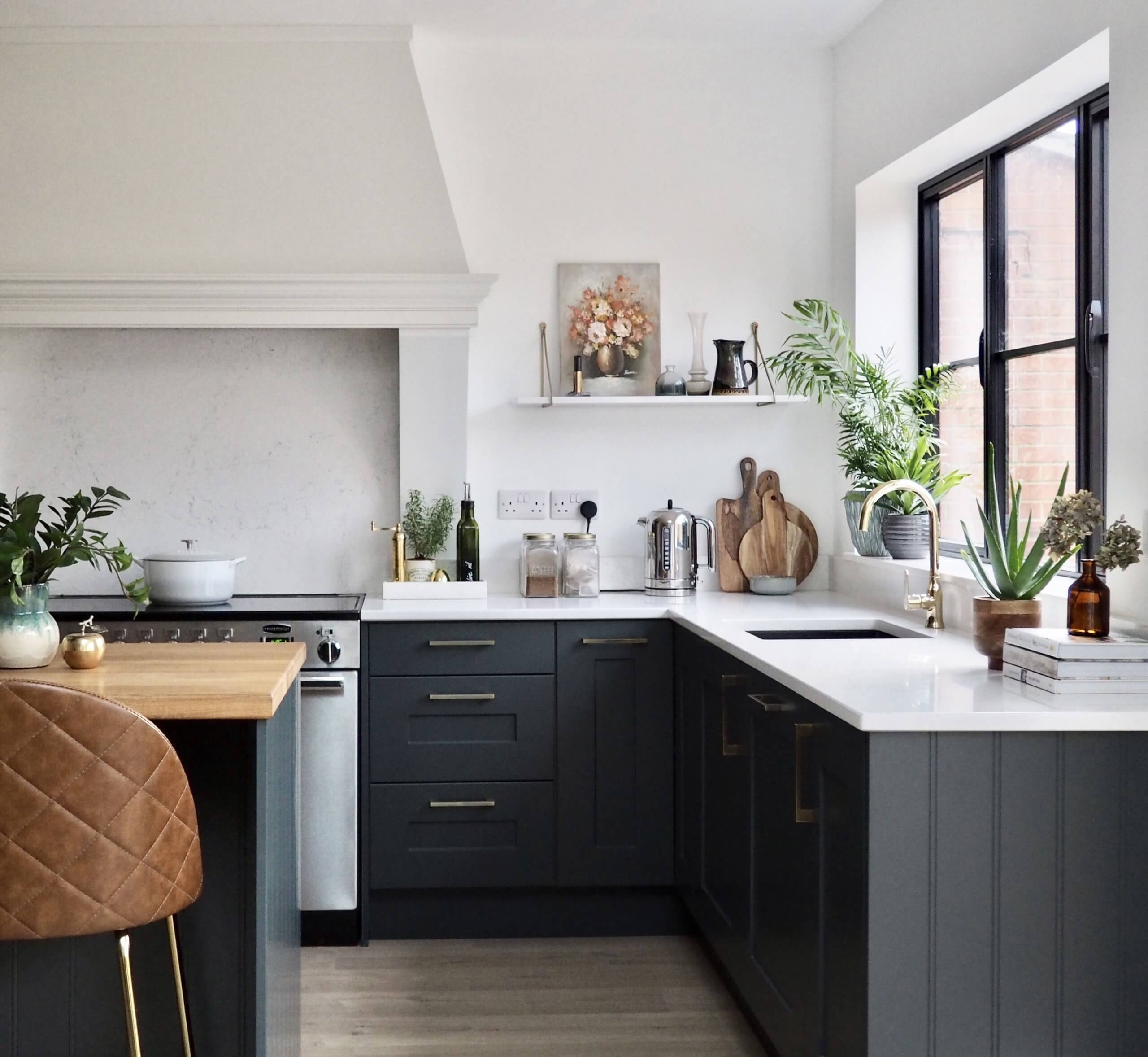 White Kitchen With Black Counter Design Ideas Heckhome