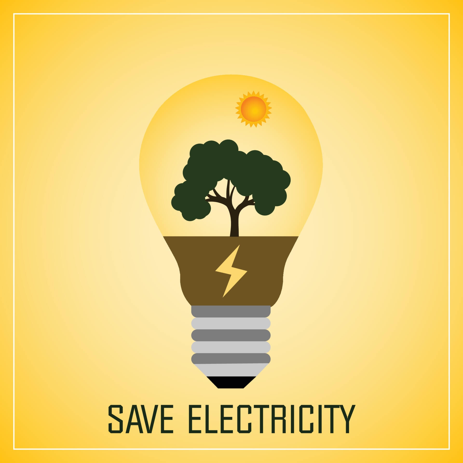 abstract-yellow-save-electricity-motivation-background-design-free-vector